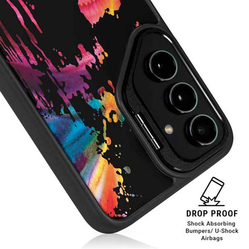 Chromatic Splatter Black Galaxy S25 Plus Kickstand Case