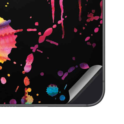 Chromatic Splatter Black Galaxy S25 Skin