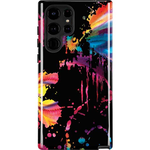 Chromatic Splatter Black Galaxy S25 Ultra Impact Case