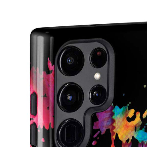 Chromatic Splatter Black Galaxy S25 Ultra Impact Case