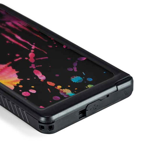 Chromatic Splatter Black Galaxy S24 Ultra Waterproof Case