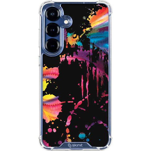 Chromatic Splatter Black Galaxy S25 Plus Clear Case