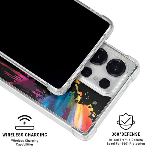 Chromatic Splatter Black Galaxy S25 Ultra Clear Case