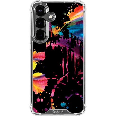 Chromatic Splatter Black Galaxy S26 Clear Case