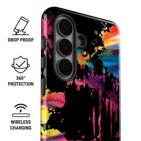 Chromatic Splatter Black Galaxy S26 Impact Case