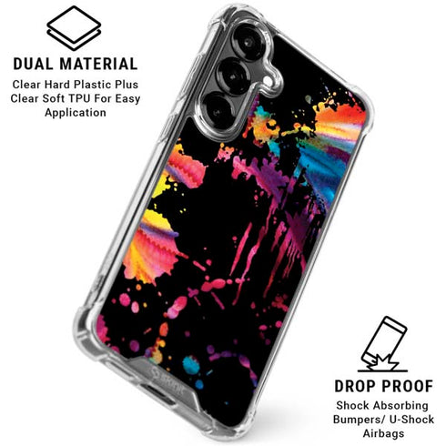 Chromatic Splatter Black Galaxy S26 Plus Clear Case