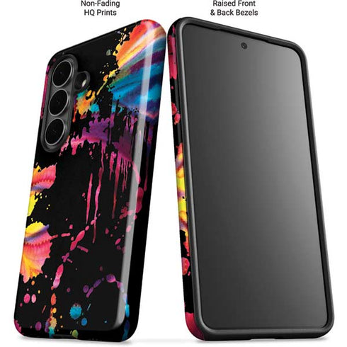 Chromatic Splatter Black Galaxy S26 Plus Impact Case