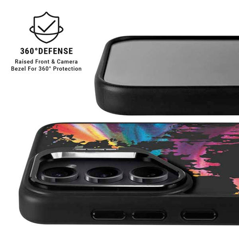 Chromatic Splatter Black Galaxy S26 Plus Kickstand Case