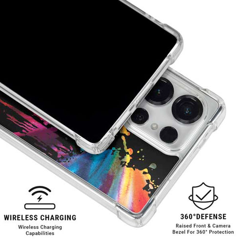 Chromatic Splatter Black Galaxy S26 Ultra Clear Case