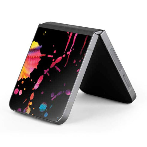 Chromatic Splatter Black Galaxy Z Flip6 Skin