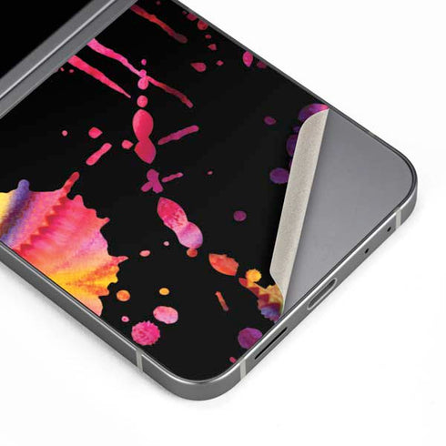 Chromatic Splatter Black Galaxy Z Flip6 Skin