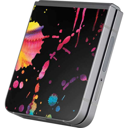 Chromatic Splatter Black Galaxy Z Flip6 Skin