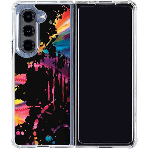 Chromatic Splatter Black Galaxy Z Fold5 5G Clear Case