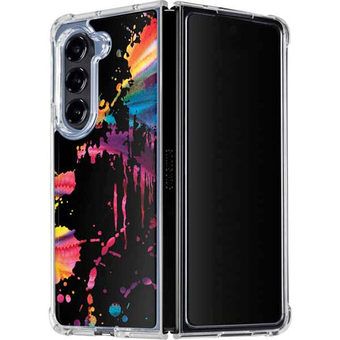 Chromatic Splatter Black Galaxy Z Fold5 5G Clear Case