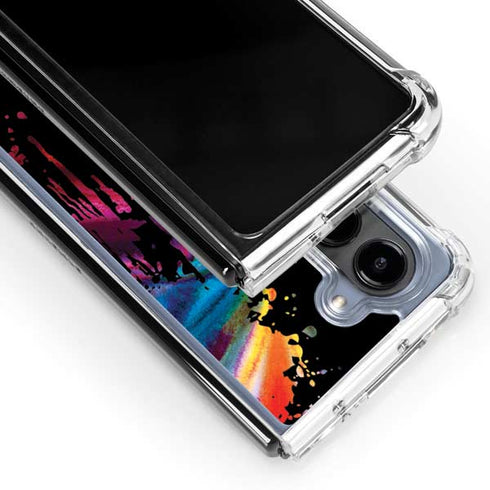 Chromatic Splatter Black Galaxy Z Fold5 5G Clear Case