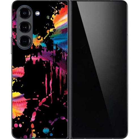 Chromatic Splatter Black Galaxy Z Fold5 5G Skin