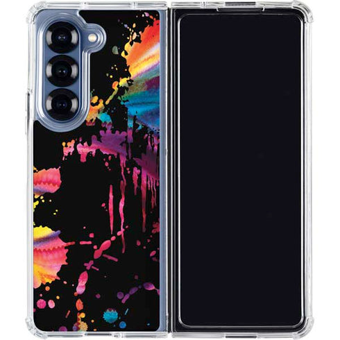 Chromatic Splatter Black Galaxy Z Fold6 Clear Case