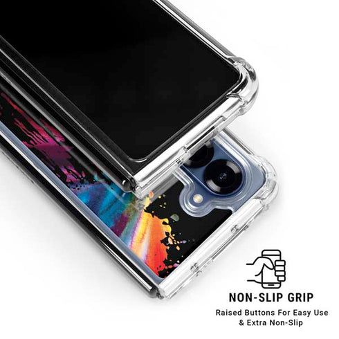 Chromatic Splatter Black Galaxy Z Fold6 Clear Case