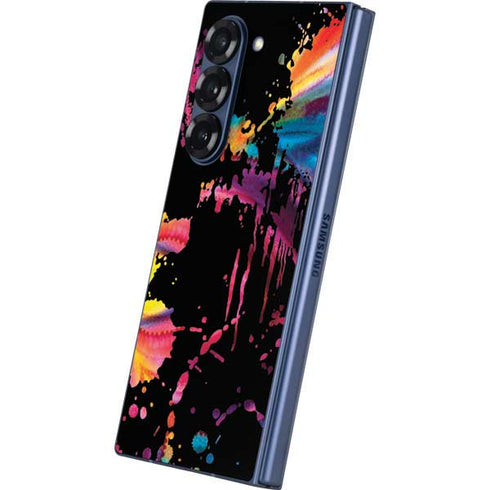 Chromatic Splatter Black Galaxy Z Fold6 Skin