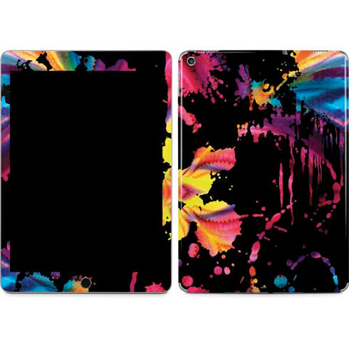 Chromatic Splatter Black iPad Skins