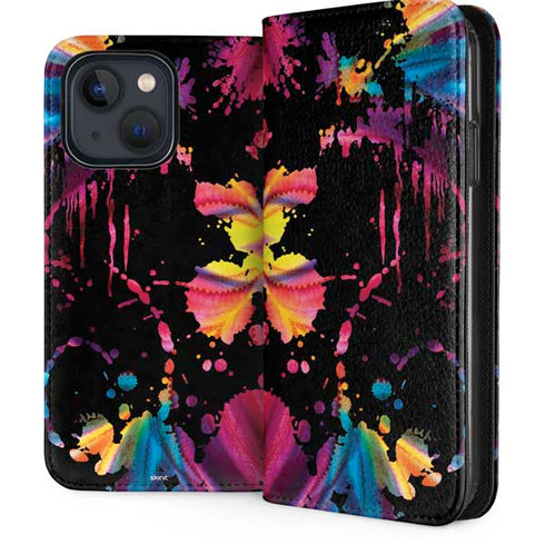 Chromatic Splatter Black iPhone 14 Folio Case