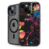 Chromatic Splatter Black iPhone 14 Kickstand Case