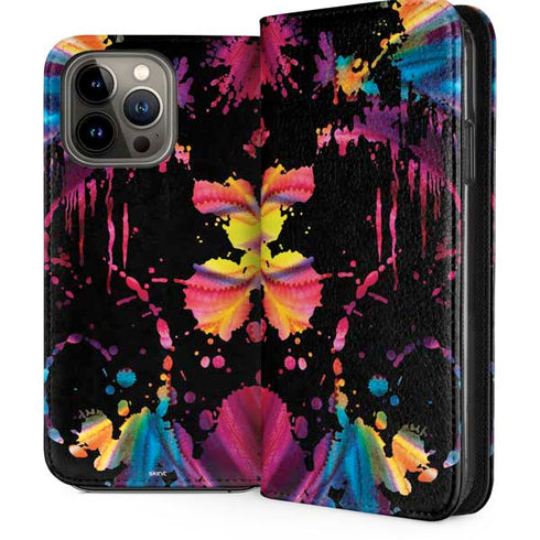 Chromatic Splatter Black iPhone 14 Pro Max Folio Case