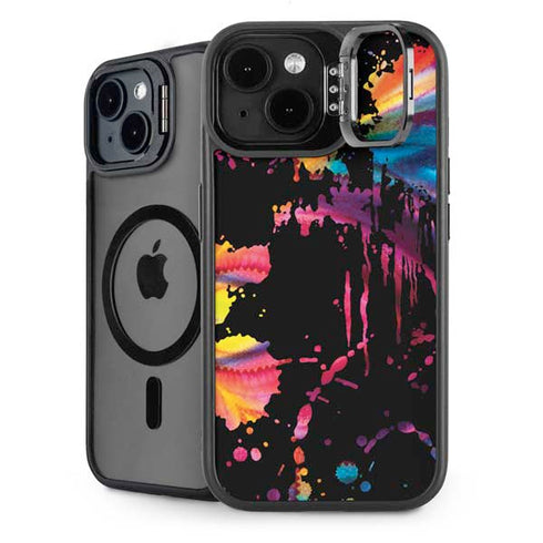 Chromatic Splatter Black iPhone 15 Plus Kickstand Case