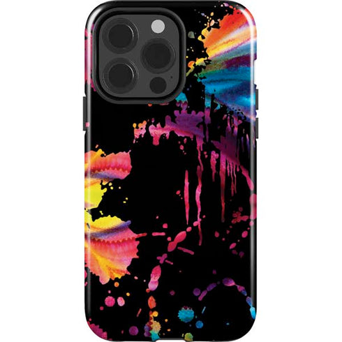 Chromatic Splatter Black iPhone 15 Pro Impact Case