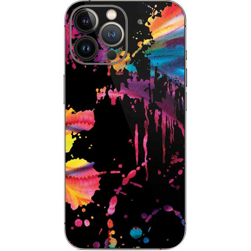 Chromatic Splatter Black iPhone 15 Pro Max Skin