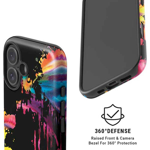 Chromatic Splatter Black iPhone 16 Magsafe Impact Case