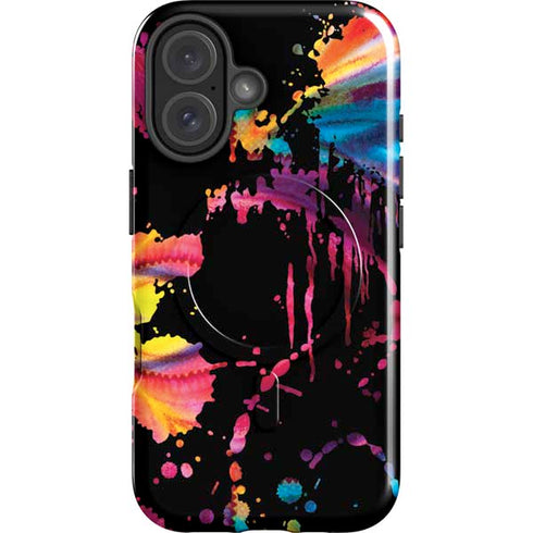 Chromatic Splatter Black iPhone 16 Plus Magsafe Impact Case