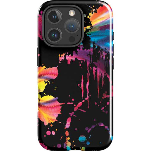 Chromatic Splatter Black iPhone 16 Pro Impact Case