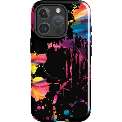 Chromatic Splatter Black iPhone 16 Pro Magsafe Impact Case