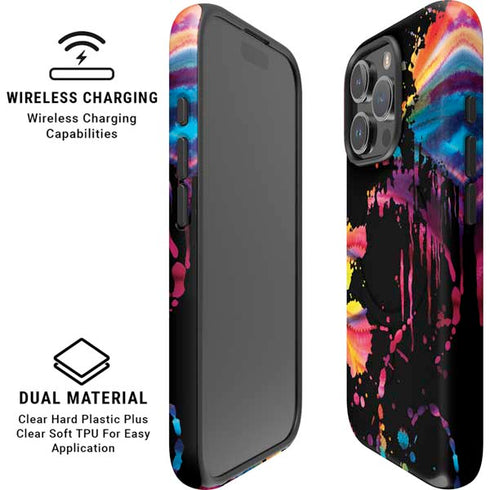 Chromatic Splatter Black iPhone 16 Pro Magsafe Impact Case