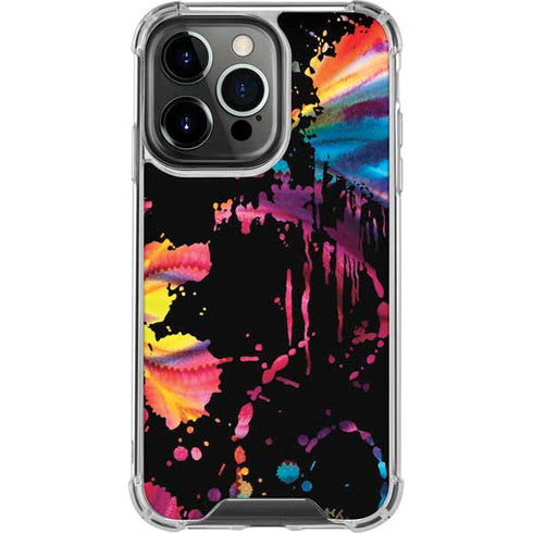 Chromatic Splatter Black iPhone 16 Pro Max Clear Case