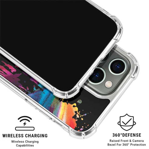 Chromatic Splatter Black iPhone 16 Pro Max Clear Case