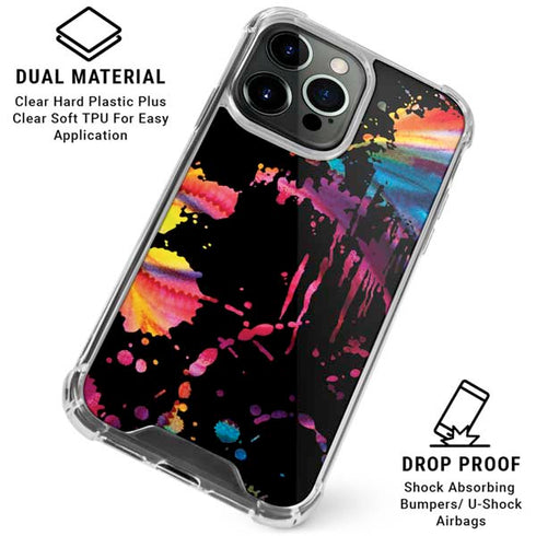 Chromatic Splatter Black iPhone 16 Pro Max Clear Case