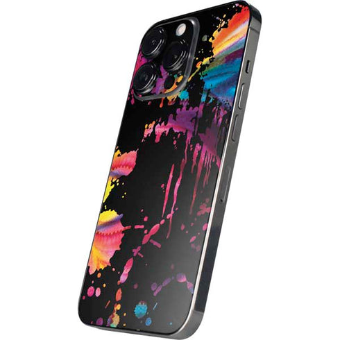 Chromatic Splatter Black iPhone 16 Pro Skin
