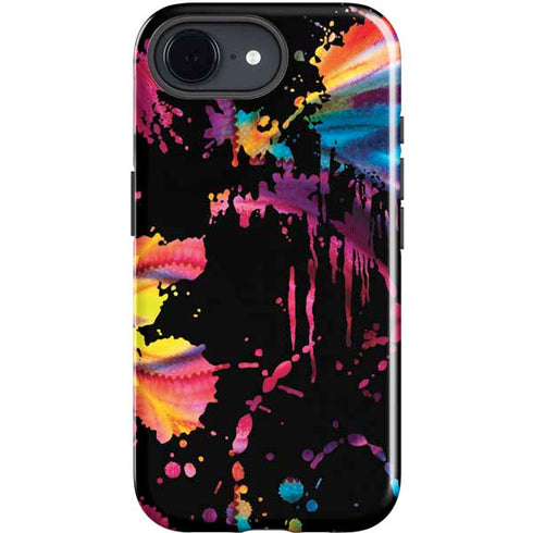 Chromatic Splatter Black iPhone 16e Impact Case