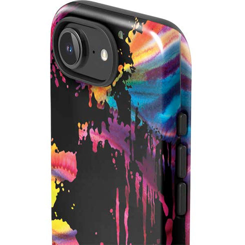 Chromatic Splatter Black iPhone 16e Impact Case