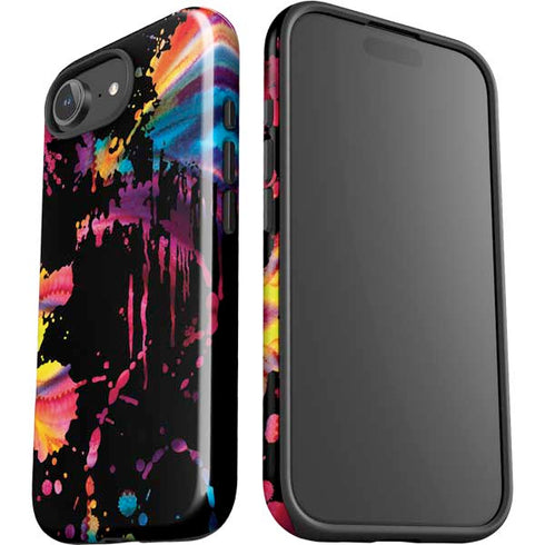 Chromatic Splatter Black iPhone 16e Impact Case