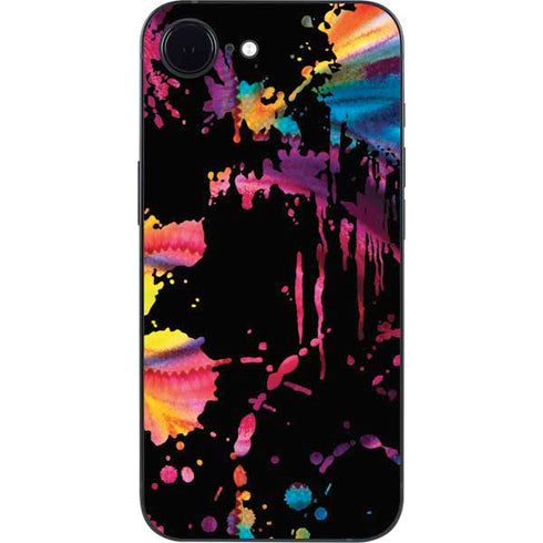 Chromatic Splatter Black iPhone 16e Skin