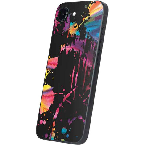 Chromatic Splatter Black iPhone 16e Skin