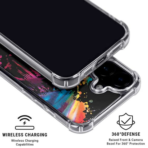 Chromatic Splatter Black iPhone 17 Clear Case