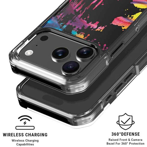 Chromatic Splatter Black iPhone 18 Pro Clear Case