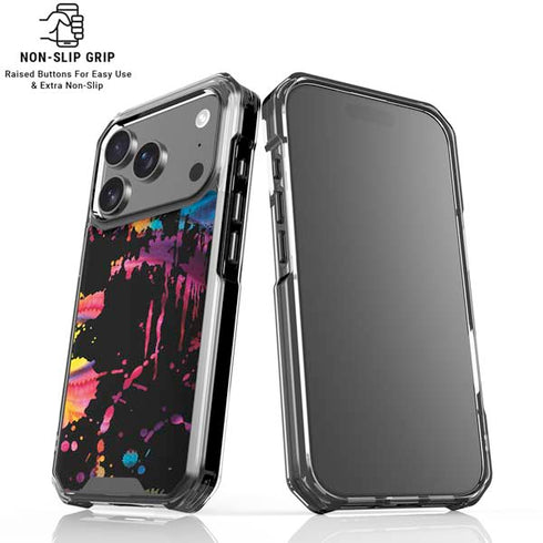 Chromatic Splatter Black iPhone 18 Pro Clear Case