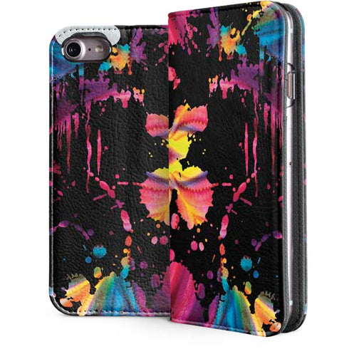 Chromatic Splatter Black iPhone 7 Folio Case