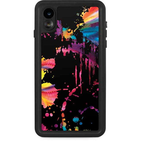 Chromatic Splatter Black iPhone Cases