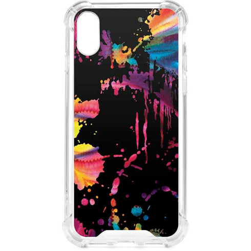 Chromatic Splatter Black iPhone XS Clear Case